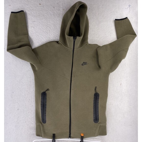 Nike Sportswear Tech Fleece Full Zip Hoodie Men's Medium Olive Green - Picture 1 of 16